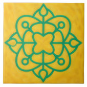 Teal and Gold Celtic Style Decorative Tile Tegeltje (Voorkant)
