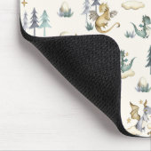 Teal and Gold Dragons Mouse Pad Muismat (Hoek)