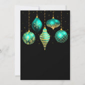 Teal and Gold Ornaments Christmas Party Kaart (Achterkant)