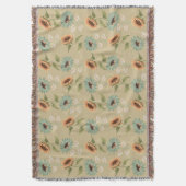 Teal and Gold Sunflower Throw Blanket Deken (Voorkant Verticaal)