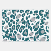 Teal and Gray Football Helmet and Ball Patterns Inpakpapier Vel (Voorkant 2)