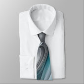 Teal and Gray Modern Design Neck Tie Stropdas (Gebonden)