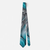 Teal and Gray Modern Design Neck Tie Stropdas (Voorkant)