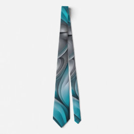 Teal and Gray Modern Design Neck Tie Stropdas