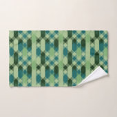 Teal and green geometric pattern bad handdoek (Handdoek)