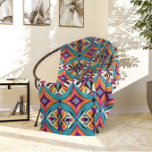 Teal and Orange Tribal Fleece Deken