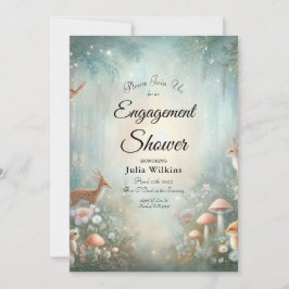 Teal and Peach Enchanted Forest Engagement Shower Kaart
