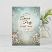 Teal and Peach Enchanted Forest Home Dinner Party  Kaart (Staand voorkant)