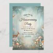 Teal and Peach Enchanted Forest Housewarming Kaart (Voorkant / Achterkant)