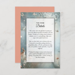 Teal and Peach Enchanted Forest Wedding Informatiekaartje