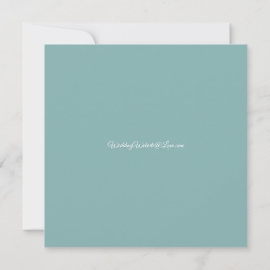 Teal and Peach Enchanted Forest Wedding Kaart (Achterkant)
