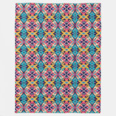Teal and Pink Geometric Bohemian Fleece Deken (Voorkant)