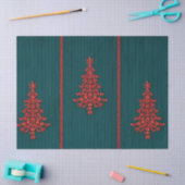 Teal and Red Crystal Christmas Trees Tissuepapier (Craft)