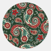 Teal and Red Paisley Sticker Set (Voorkant)