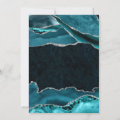 Teal and Silver Glitter Agate Sweet 16 Kaart (Achterkant)