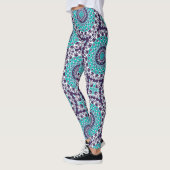 Teal and Violet Abstract Mandala Pattern Leggings (Links)