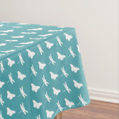 Teal and White Butterfly and Dragonfly Pattern Tafelkleed (Voorbeeld)