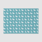 Teal and White Butterfly and Dragonfly Pattern Tissuepapier (Voorkant)