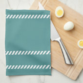 Teal and White Theedoek (Quarter Fold)