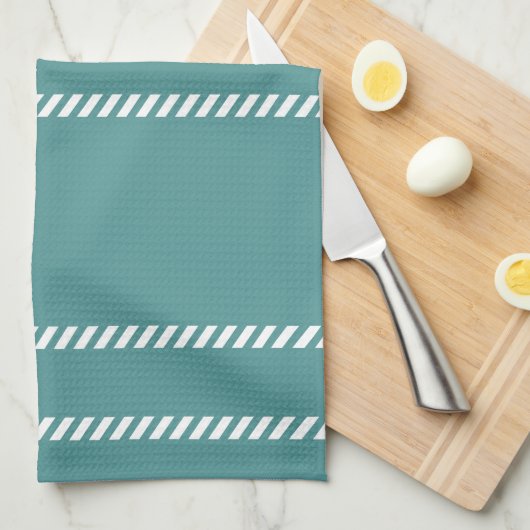 Teal and White Theedoek (Quarter Fold)
