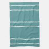 Teal and White Theedoek (Verticaal)