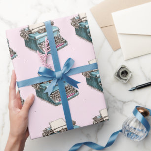 Teal Antieke Schrijfmachine – Vintage Bureaublad C Cadeaupapier