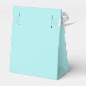 Teal Aqua Blau Meisjesachtig Script Monogram Naam Bedankdoosjes (Achterkant)