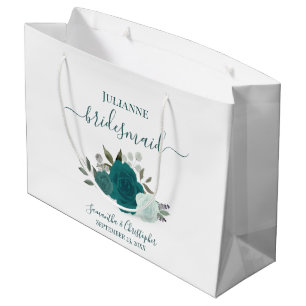 Teal & Aqua Boho Chic Rozen Bruidsmeisje Groot Cadeauzakje