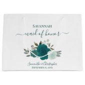 Teal & Aqua Boho Chic Rozen Bruidsmeisje Groot Cadeauzakje (Voorkant)