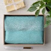 Teal Aqua Glitter Sparkle Glam Monogram Initiaal Tissuepapier (Geschenk)