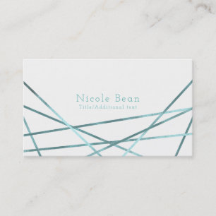 Teal Aqua Moderne Geometrische Lijnen Glam Chique  Visitekaartje