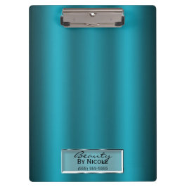 Teal Aqua Shine Elegante Chic Glam Gepersonaliseer Klembord