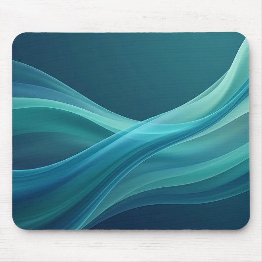 Teal Aqua Stromend Lint Muismat (Voorkant)
