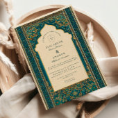 Teal Arch Islamic Wedding Kaart