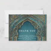 Teal Archway Islamic Wedding Bedankkaart (Voorkant)