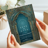 Teal Archway Islamic Wedding Save The Date