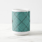 TEAL ARGYLE BREI Hoge Witte Mok + Initiaal II (Center)
