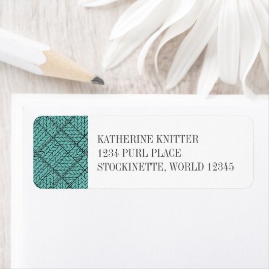 TEAL ARGYLE BREI Retouradreslabels Etiket (Insitu)