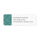 TEAL ARGYLE BREI Retouradreslabels Etiket (Voorkant)