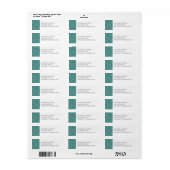 TEAL ARGYLE BREI Retouradreslabels Etiket (Full Sheet)