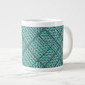TEAL ARGYLE BREISEL Grote Witte Mok (Voorkant rechts)