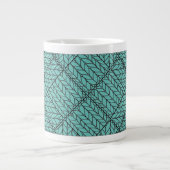 TEAL ARGYLE BREISEL Grote Witte Mok (Voorkant)