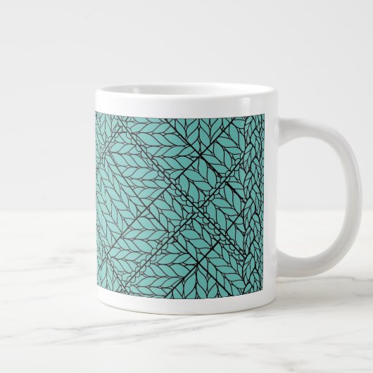 TEAL ARGYLE BREISEL Grote Witte Mok (Rechts)