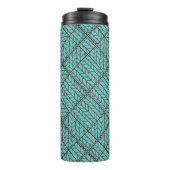 TEAL ARGYLE GEBREIDE Thermische Tumbler Thermosbeker (Voorkant)