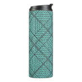 TEAL ARGYLE GEBREIDE Thermische Tumbler Thermosbeker (Gedraaid links)
