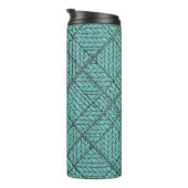 TEAL ARGYLE GEBREIDE Thermische Tumbler Thermosbeker (Geroteerd rechts)