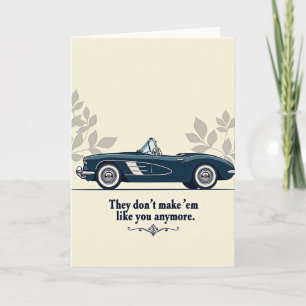 Teal Auto Vaderdag Kunstkaart Kaart