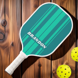 Teal Beach Breeze Board Strepen met Naam Pickleball Paddle