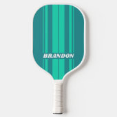 Teal Beach Breeze Board Strepen met Naam Pickleball Paddle (Achterkant)