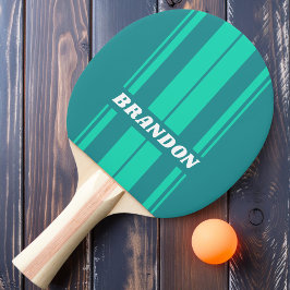 Teal Beach Breeze Board Strepen met Naam Tafeltennisbatje